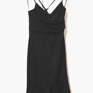 Nordstrom Black Asymmetrical Slip Dress Spaghetti Strap